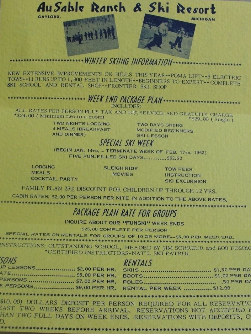 Au Sable Ranch and Ski Resort (Au Sable Ski Ranch) - Vintage Flyer (newer photo)